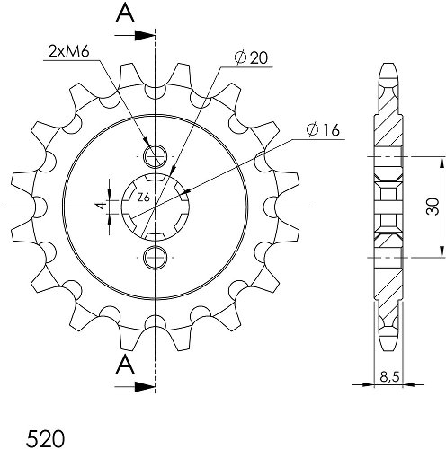 Supersprox Pinion 520 - 12Z