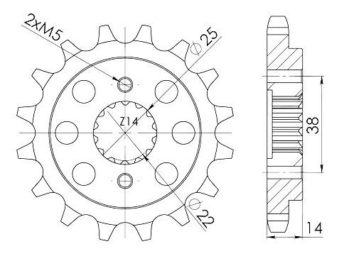 Supersprox Ritzel 530 - 15Z - feinverzahnt 22,0/25,0