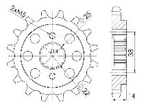 Supersprox Pinion 530 - 15Z - fine toothed 22,0/25,0