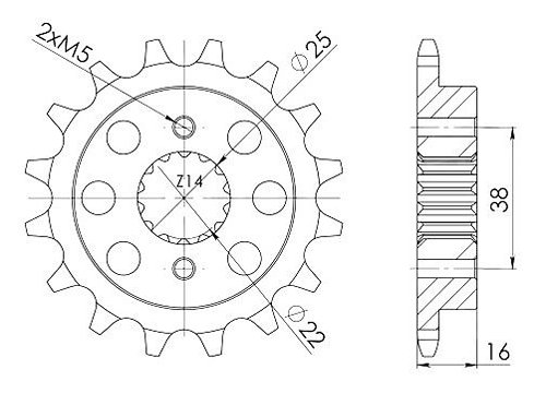 Supersprox Pinion 520 - 15Z - fine toothed 22,0/25,0