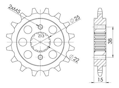 Supersprox Pinion 520 - 15Z - fine toothed 22,0/25,0