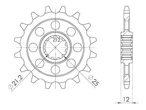 Supersprox Pinion 520 - 12Z - fine toothed 21,0/25,0