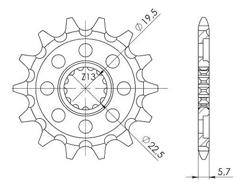 Supersprox Pinion 520 - 13Z - fine toothed 19,5/22,5