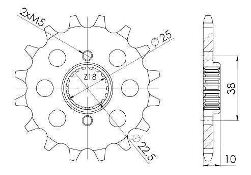 Supersprox Pinion 520 - 15Z - fine toothed 22,5/25,0