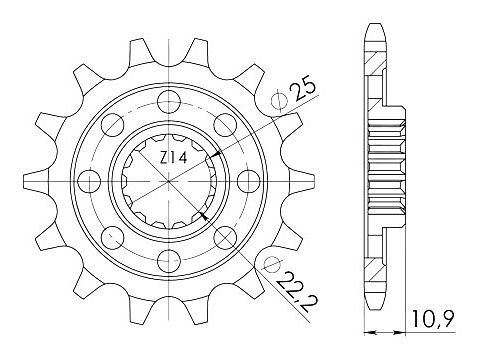 Supersprox Pinion 520 - 14Z - fine toothed 21,0/25,0