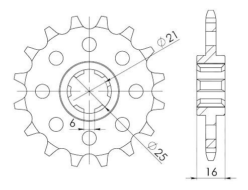 Supersprox Ritzel 520 - 14Z - grobverzahnt 21,0/25,0