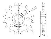 Supersprox Pinion 520 - 14Z - rough toothed 21,0/25,0