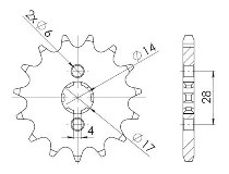 Supersprox Pinion 420 - 12Z - rough toothed 14,0/17,0