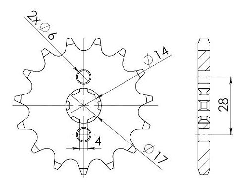 Supersprox Ritzel 420 - 14Z - grobverzahnt 14,0/17,0