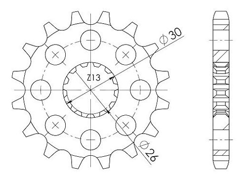 Supersprox pignone 530 - 17Z - a denti stretti 26,0/30,0