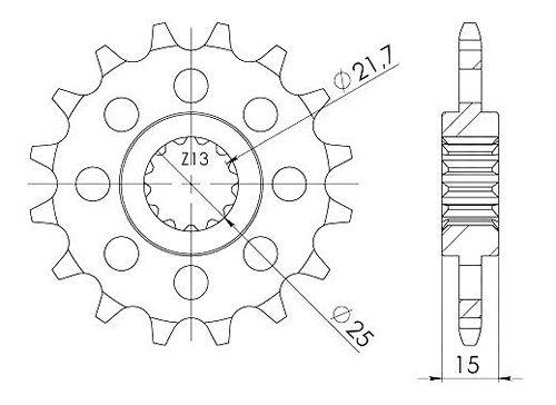 Supersprox Ritzel 525 - 14Z - feinverzahnt 22,0/25,0