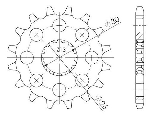 Supersprox pignone 525 - 16Z - a denti stretti 26,0/30,0