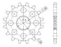 Supersprox Pinion 525 - 16Z - fine toothed 26,0/30,0