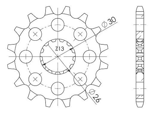 Supersprox pignone 520 - 18Z - a denti stretti 26,0/30,0