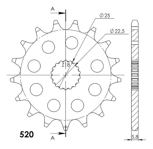 Supersprox pignone 520 - 17Z