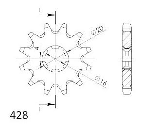 Supersprox pignon 428 - 12Z