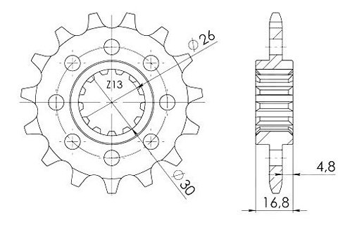 Supersprox Ritzel 520 - 14Z - feinverzahnt 26,0/?