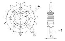 Supersprox Pinion 520 - 14Z - fine toothed 26,0/?