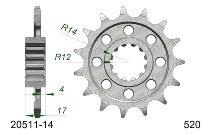 Supersprox Pinion 520 - 14Z - fine toothed 24,0/?