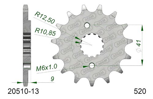 Supersprox pignone 520 - 13Z - a denti stretti 21,4/25,0