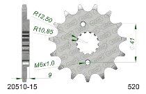 Supersprox Pinion 520 - 15Z - fine toothed 21,4/25,0