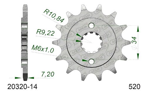 Supersprox Ritzel 520 - 14Z - feinverzahnt 18,4/21,6