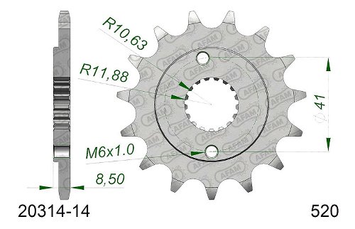 Supersprox Pinion 520 - 14Z - fine toothed 21,4/23,0