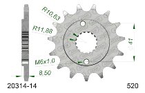 Supersprox Ritzel 520 - 14Z - feinverzahnt 21,4/23,0