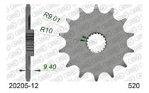 Supersprox piñón 520 - 12Z - de dientes finos 18,0/20,0