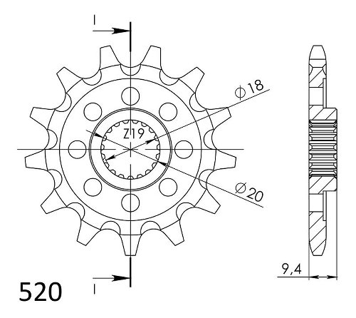 Supersprox Ritzel 520 - 13Z - feinverzahnt 18,0/20,0