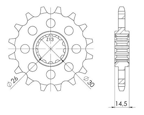 Supersprox Ritzel 525 - 15Z - feinverzahnt 26,0/30,0