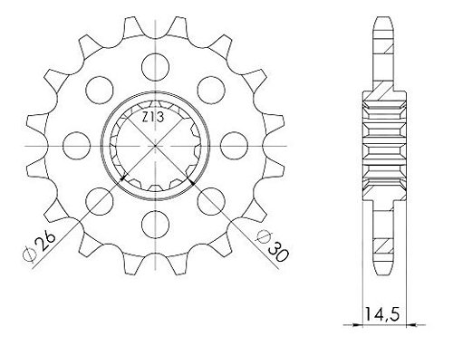 Supersprox Pinion 525 - 17Z - fine toothed 26,0/30,0