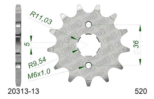 Supersprox pignone 520 - 13Z - a dentatura grossa 19,0/22,0