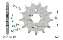 Supersprox Ritzel 520 - 13Z - grobverzahnt 19,0/22,0