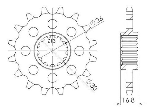 Supersprox Ritzel 525 - 14Z - feinverzahnt 26,0/30,0