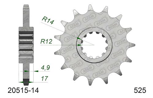 Supersprox pignone 525 - 14Z - a denti stretti 24,0/28,0