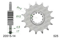 Supersprox piñón 525 - 14Z - de dientes finos 24,0/28,0