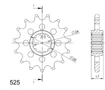 Supersprox Pinion 525 - 16Z