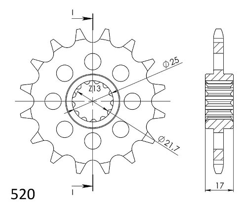 Supersprox Ritzel 520 - 15Z - feinverzahnt 21,7/25,0