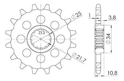 Supersprox Ritzel 520 - 17Z - feinverzahnt 22,0/25,0