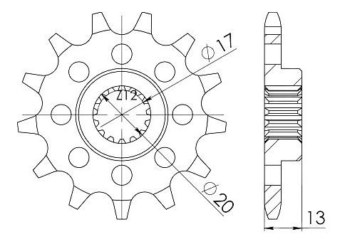 Supersprox Pinion 520 - 12Z - fine toothed 17,0/20,0