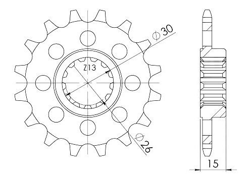 Supersprox Ritzel 520 - 14Z - feinverzahnt 26,0/30,0