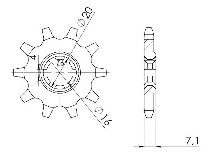 Supersprox Pinion 520 - 10Z - rough toothed 16,0/20,0