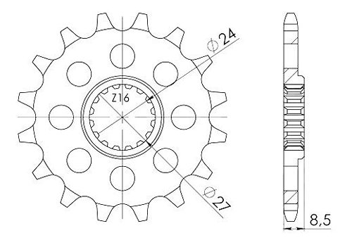 Supersprox Ritzel 520 - 15Z - feinverzahnt 24,0/27,0