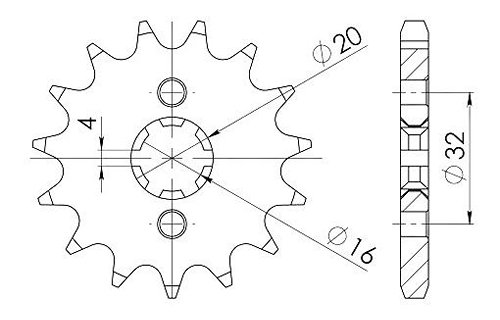 Supersprox pignone 428 - 13Z - a dentatura grossa 16,0/20,0