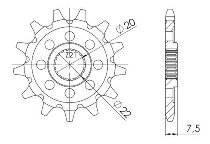 Supersprox Pinion 428 - 15Z - rough toothed 16,0/22,0