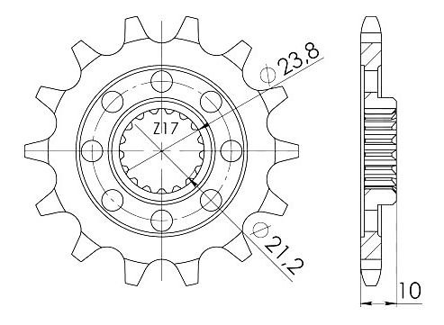 Supersprox Pinion 520 - 14Z - fine toothed 21,2/23,8