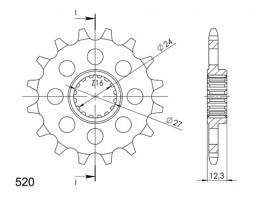 Supersprox Pinion 520 - 15Z - fine toothed 24,0/27,0