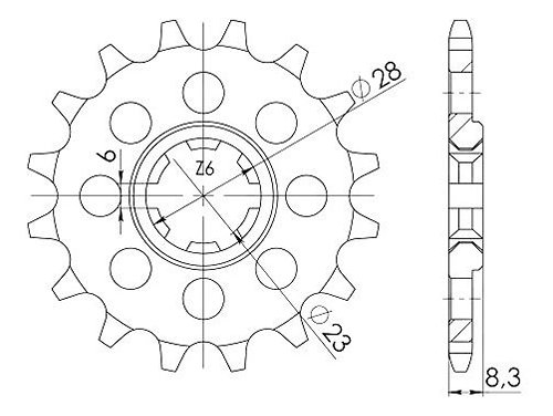 Supersprox Ritzel 520 - 14Z - grobverzahnt 23,0/28,0