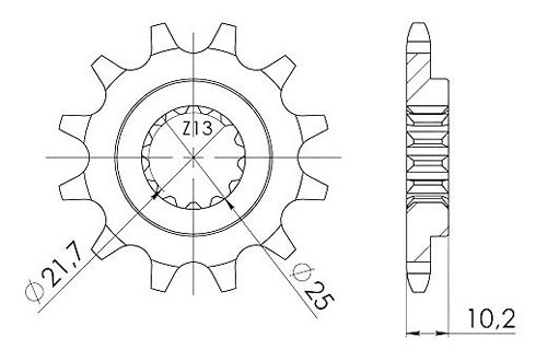 Supersprox Pinion 520 - 12Z - fine toothed 22,0/25,0